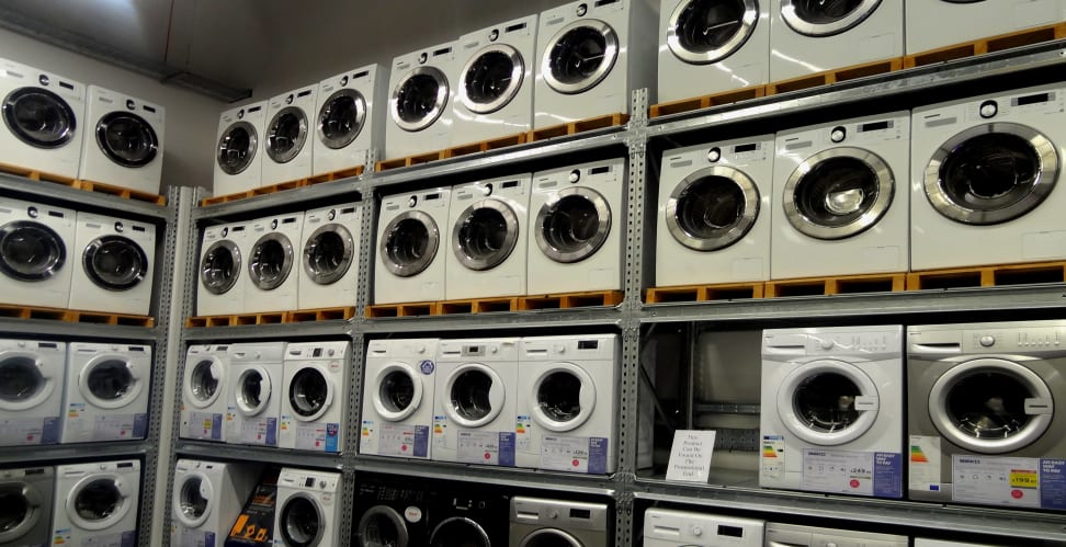 Washers on store shelving