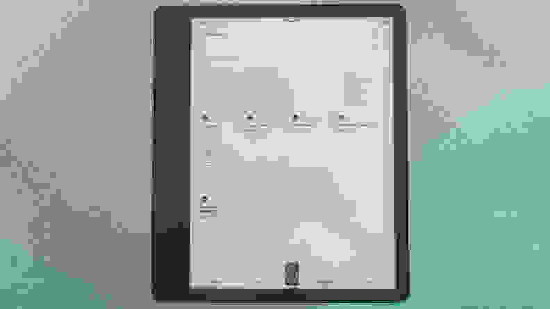 A Kindle Scribe's notetaking interface, open, so that the various notebooks created on the device can be seen.