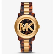 Product image of Michael Kors Runway Gold-Tone and Tortoiseshell Acetate Watch