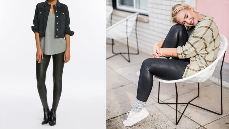 These faux leather leggings can be dressed up or down.
