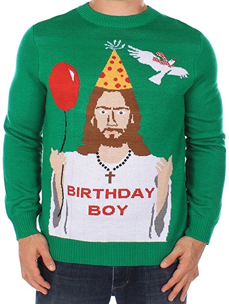 Blizzard Bay Men's Breakdancing Jesus Ugly Christmas Sweater 