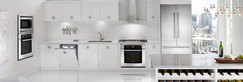 A Bosch custom-front dishwasher