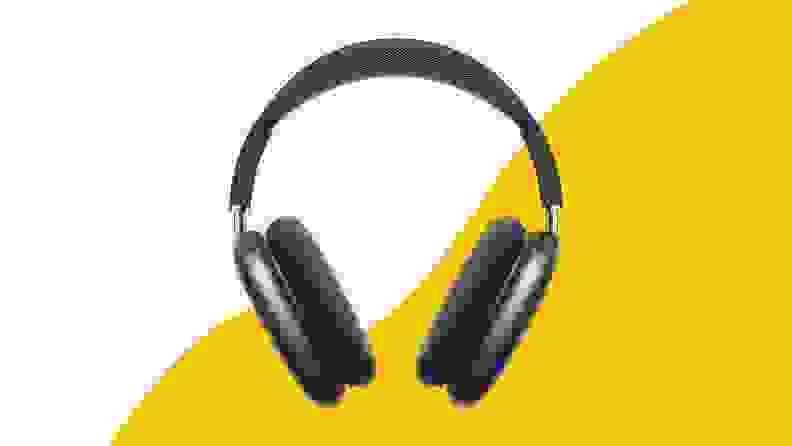 Headphones on yellow background