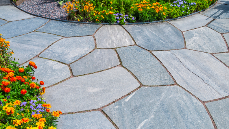 walkway ideas include flagstone