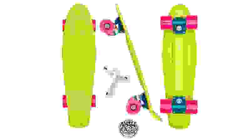 A neon Penny Board style board.