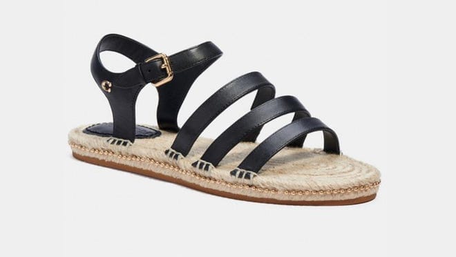 Black straps on sandals