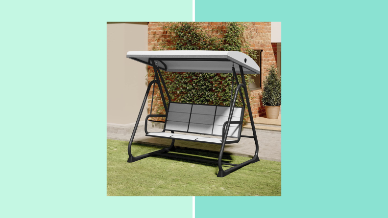 Product image of an East Oak patio swing.