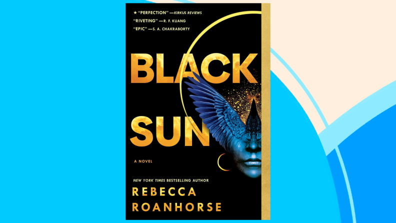 The cover of a book titled Black Sun against a blue and cream colored background.