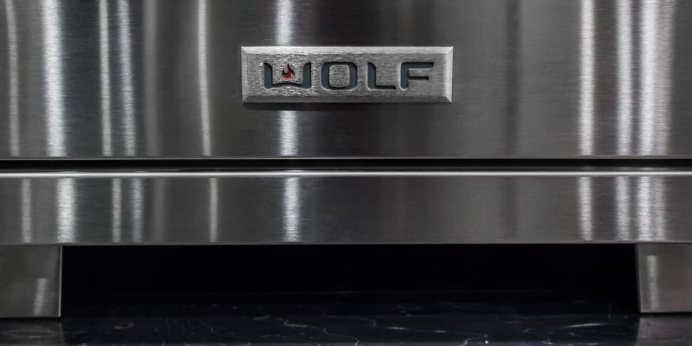 The Wolf logo on an oven