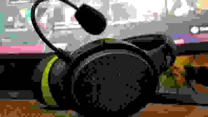 A close up of a gaming headset