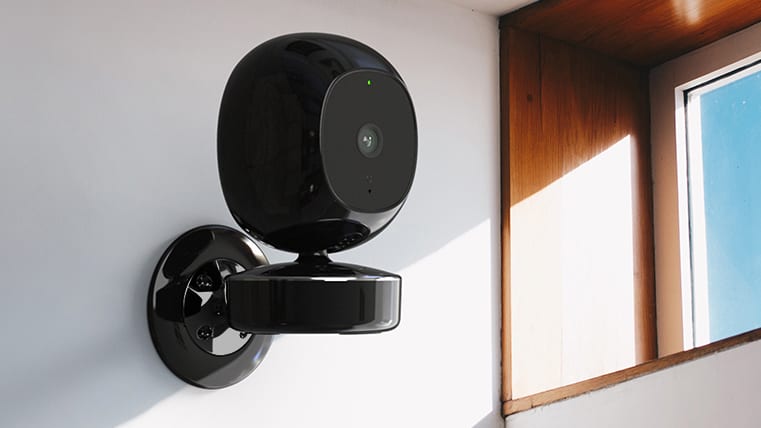 SimCam 1s mounted on wall and aimed at window