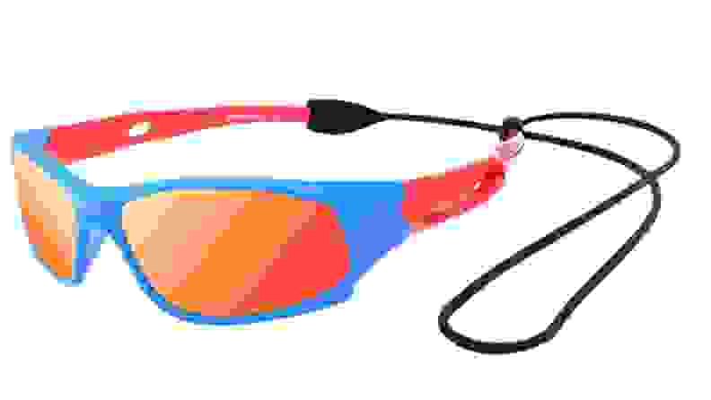 A blue and red pair of sunglasses