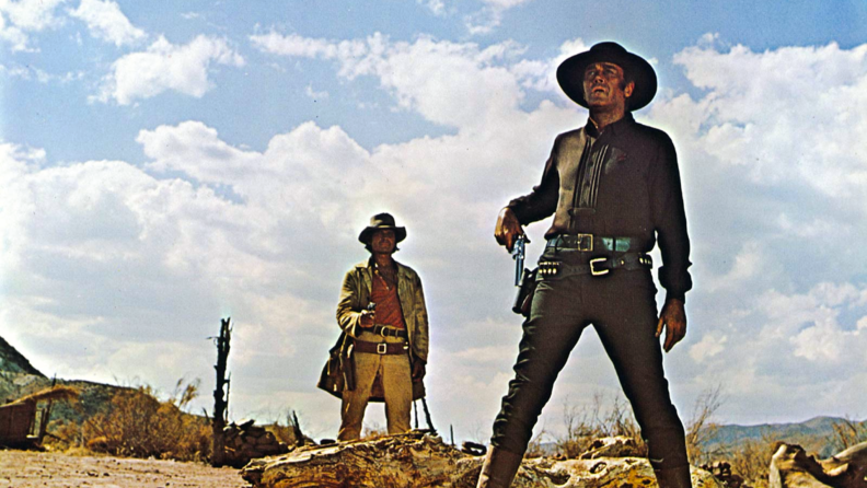 Charles Bronson confronts Henry Fonda in ‘Once Upon a Time in the West.’