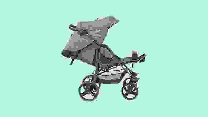 Profile view of the Special Tomato EIO Push Chair in gray.