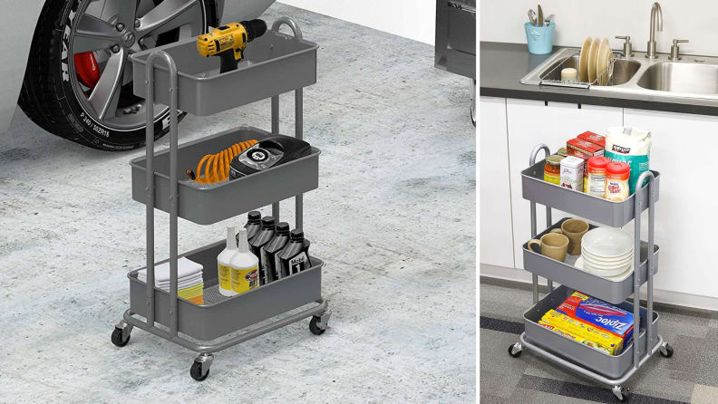 Simple Houseware Heavy-Duty Steel Rolling Cart