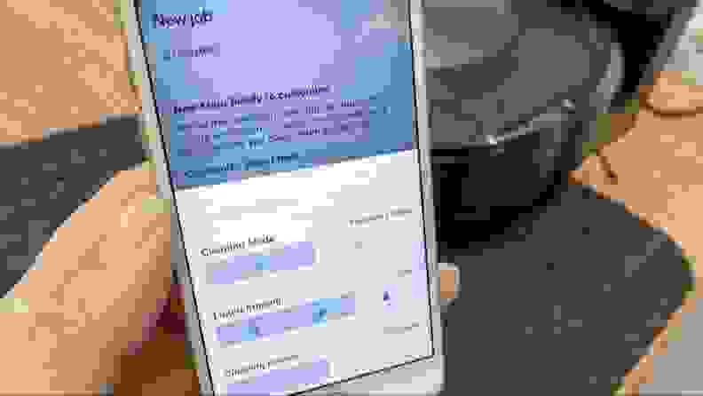 The iRobot OS app displayed on an iPhone.