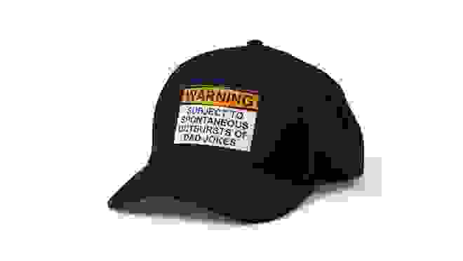 black hat with dad joke warning