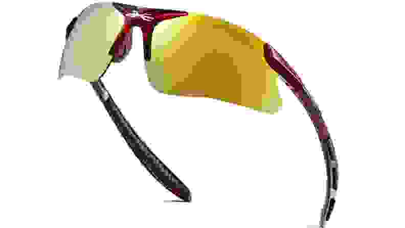 A set of mirrored and polarized sunglasses