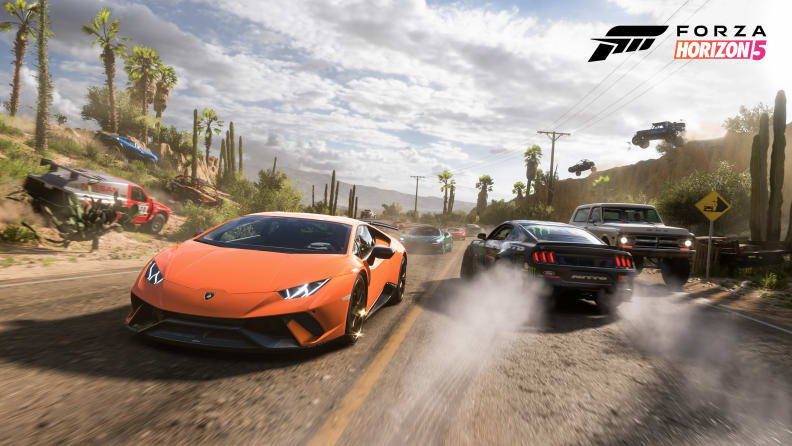 Screenshot of the video game 'Forza Horizon 5' showing off a car race.