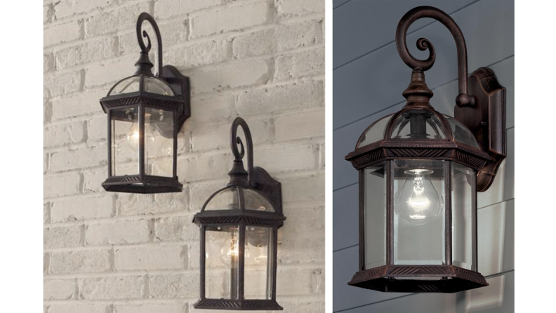 Two images of outdoor wall lights