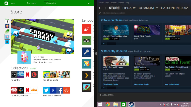 While the Steam library might be tempting, you'll have better luck finding games the LaVie Z can run through the included app.