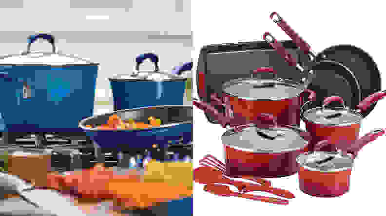 Rachael ray blue and red cookware