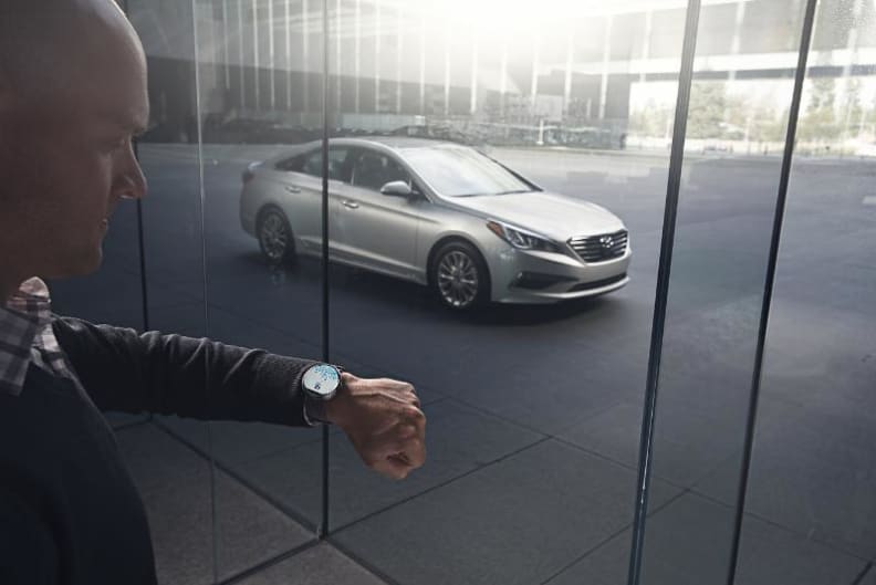 You can honk your horn, flash your lights, turn on your car remotely, and more with the Hyundai Blue Link.