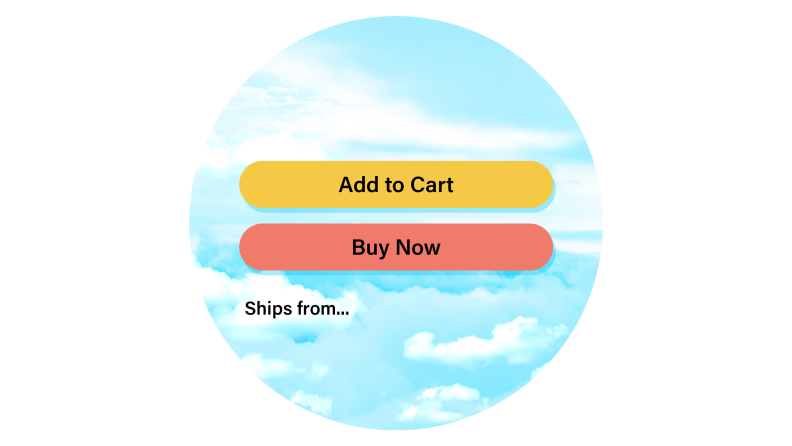 Amazon shopping options against a blue sky.