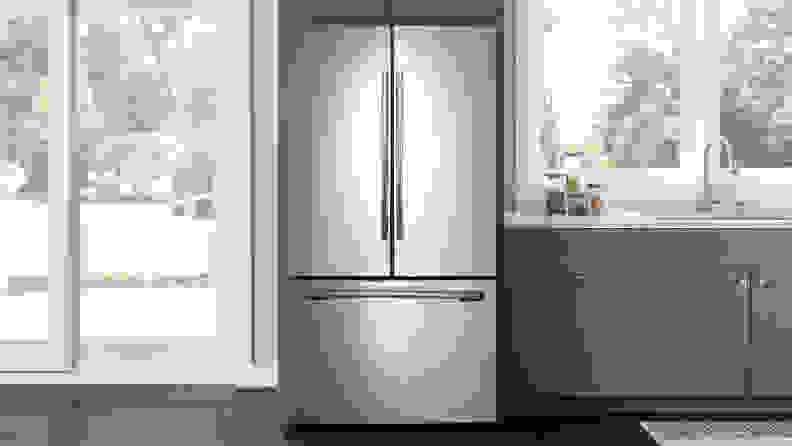 The Samsung RF260BEASR French door refrigerator is a good-looking bargain fridge