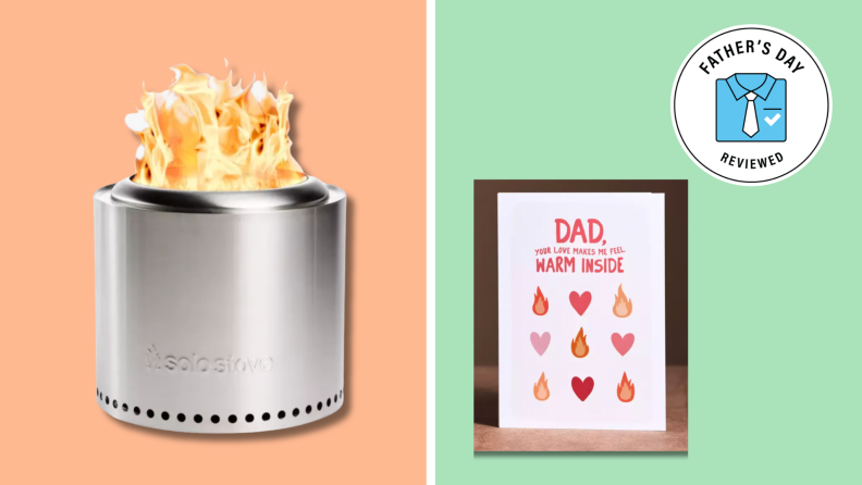 A solo stove bonfire 2.0 and a Father's Day card