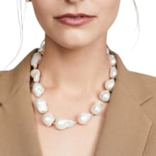 Product image of Mateo New York 16” Baroque Pearl Strand Necklace