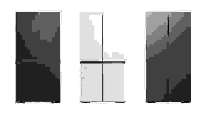 Three assorted Samsung refrigerators.