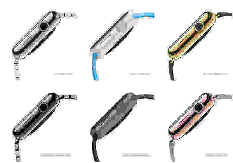 Manufacturer renders of Apple WATCH designs.