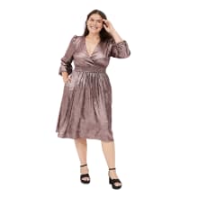Product image of Lane Bryant Blouson-Sleeve Surplice Metallic Dress