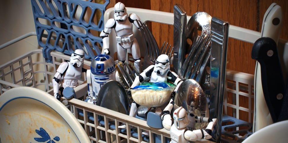 Stormtrooper Action Figures Inside a Dishwasher