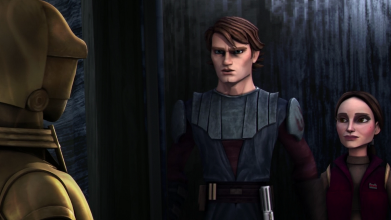 A still from the show Star Wars: The Clone Wars