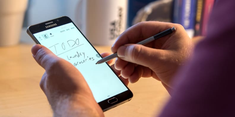 The Samsung Galaxy Note 5 has a new, spring-loaded S Pen that feels as good as ever. Just don't insert it into the stylus slot backwards, which can break the spring.