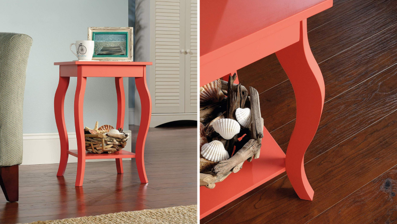 These convenient little side tables from Sauder bring color right next to your couch