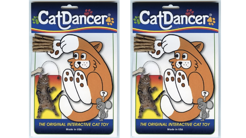 Two cat dancer toys still in packaging