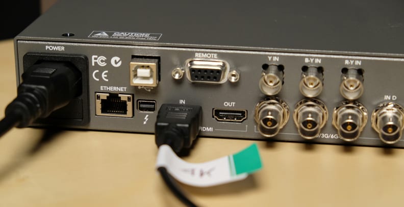 The Hyperdeck Studio Pro was one of the only decks we could find that would accept a 4K/30p signal from the Sony A7S via HDMI.