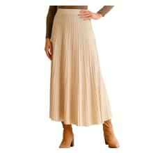 Product image of Wool-Blend A-Line Pleated Long Skirt
