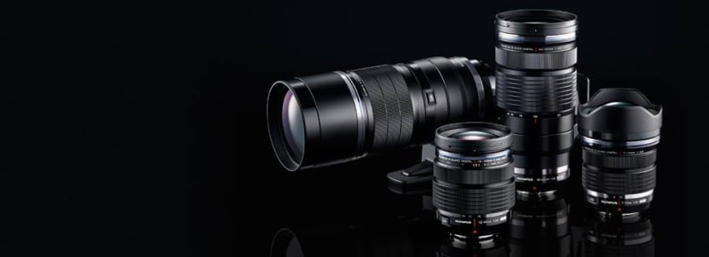 A family portrait of Olympus's PRO lenses for Micro Four Thirds