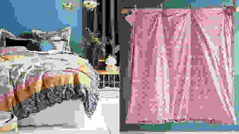 Images of the two boho designs of this Anthropologie bedding.