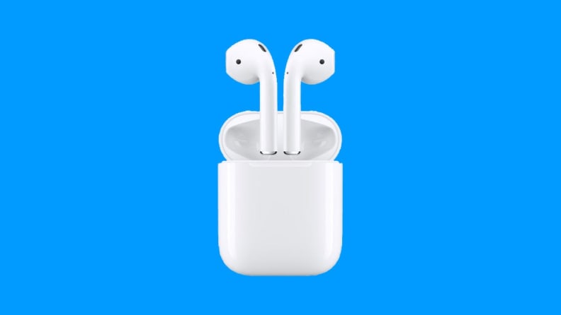 A pair of Apple Airpods.