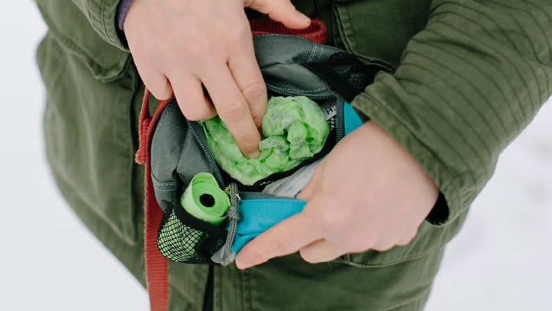 This pouch has plenty of room for all your walking supplies.