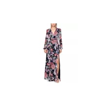 Product image of XSCAPE Floral Ruffled Long-Sleeve Gown