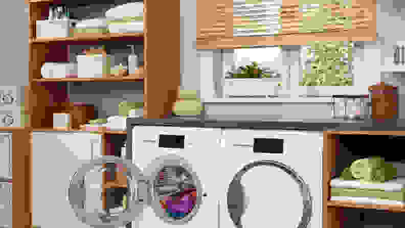 An organized laundry room