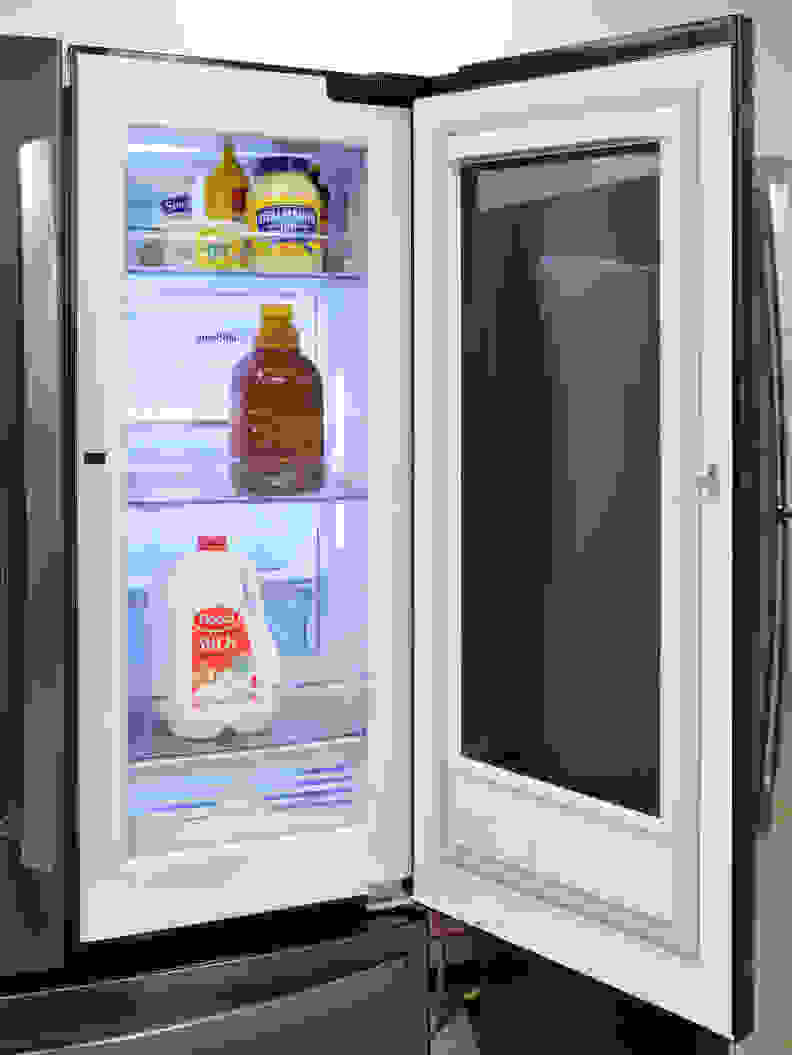 All InstaView fridges currently have door-in-door storage as seen here.