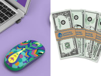 Computer mouse and pretend money