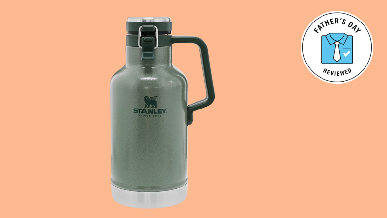 A green Stanley growler